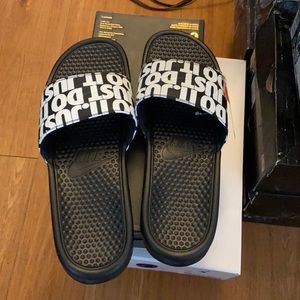 Brand new size 12 Benassi JDI print Nike slides